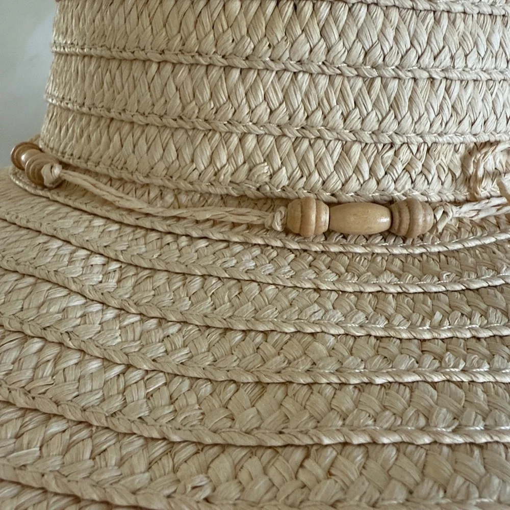 Panama Jack sun hat summer paper braid straw hat wide brim natural